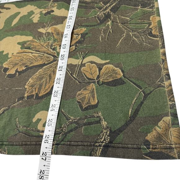 VTG USA PK Clothing Co Mossy Oak Mock Neck Shirt L Woodland Plus Camo Hunting - Picture 8 of 15